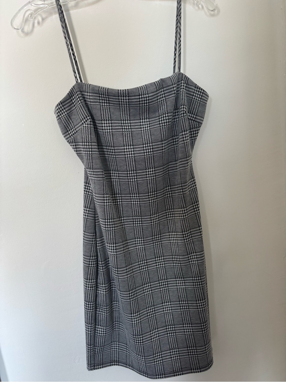 Windsor Black & White Checked Slip Dress with Spaghetti Straps - Picture 2 of 2